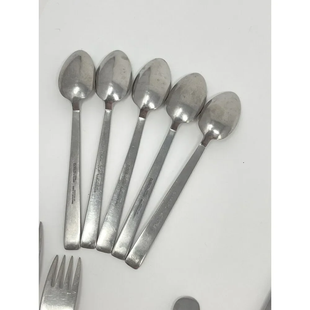 SOLA CORA Flatware Lot MCM HOLLAND STAINLESS STEEL Set Of 12 Forks Knives Spoons
